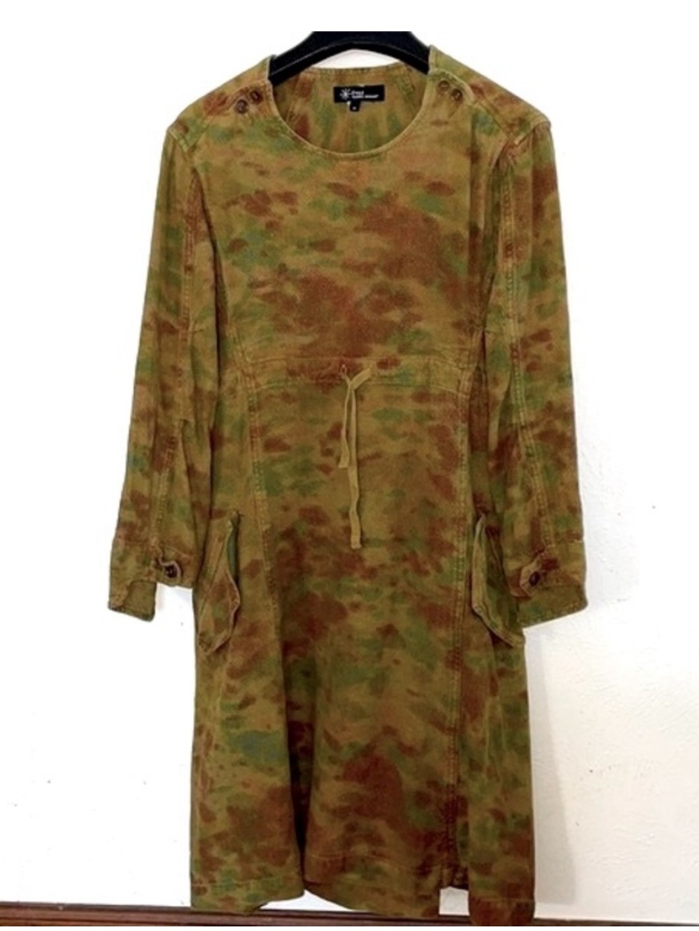 Camouflage Utility Tunic Dress - Olive Brown Camo